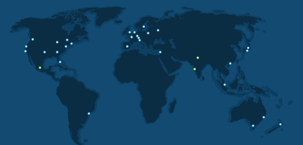 CDN global server map
